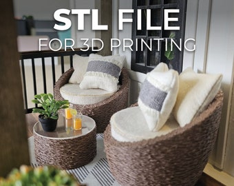 STL file 1:12 scale Papasan Chair