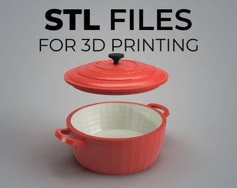 STL files 1:12 scale Round Dutch Oven