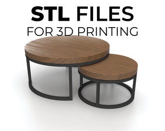 STL file 1:12 scale Malcolm round nesting coffee tables