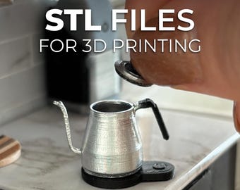 STL files 1:12 scale Gooseneck Kettle with Base