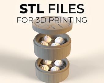STL files 1:12 scale Xiaolongbao (Soup Dumplings/Steam Buns) in Steamer Basket