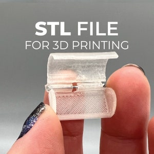 STL file mini pin-hinge glasses case