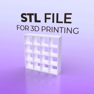 STL file 1:12 scale IKEA KALLAX 4x4 Shelf Unit