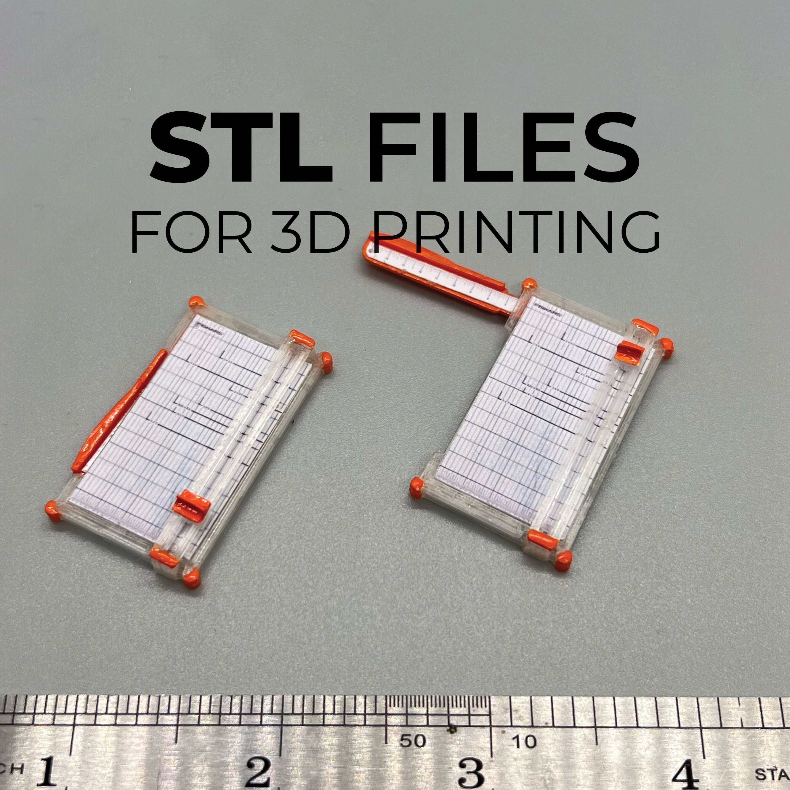STL Files 1:12 Scale Paper Cutter With Fold Out Ruler and - Etsy