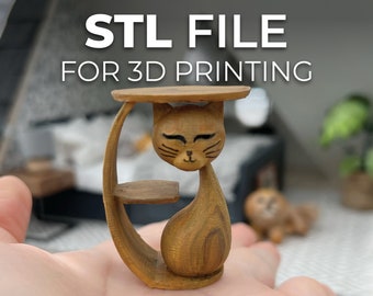 STL file 1:12 scale Cat Night Stand/Side Table