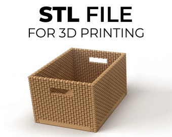 STL file 1:12 Rectangular Storage Basket