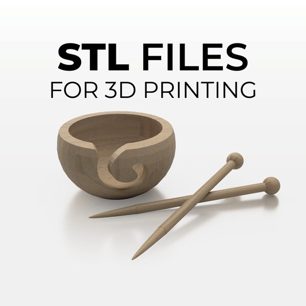 STL file 1:12 scale Yarn Bowl and Knitting Needle