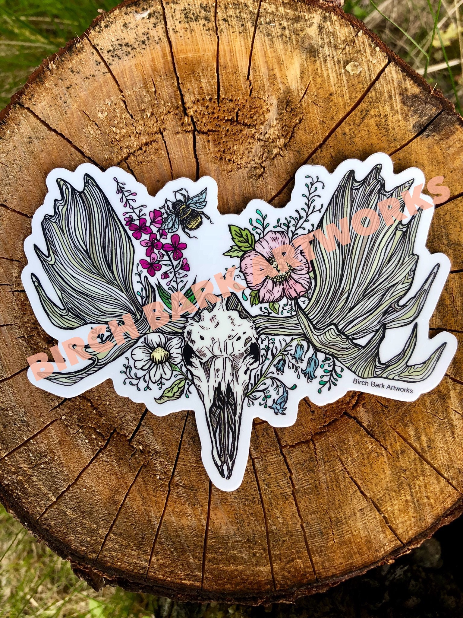 Moose Skull Sticker | Etsy