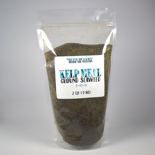 2 Pounds Organic Kelp Meal 1-0-2 Natural Norwegian Kelp Seaweed Fertilizer - Growth Stimulant, Root Development, Improved Soil - Animal Feed