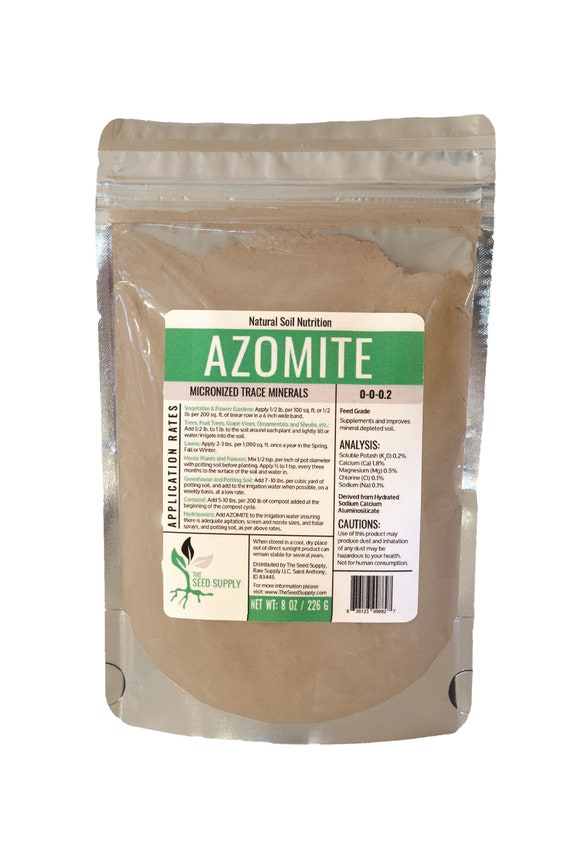 8 Ounces Azomite Volcanic Ash Rock Dust Mineral Powder - 67 Trace Minerals for Enhancing Your Garden