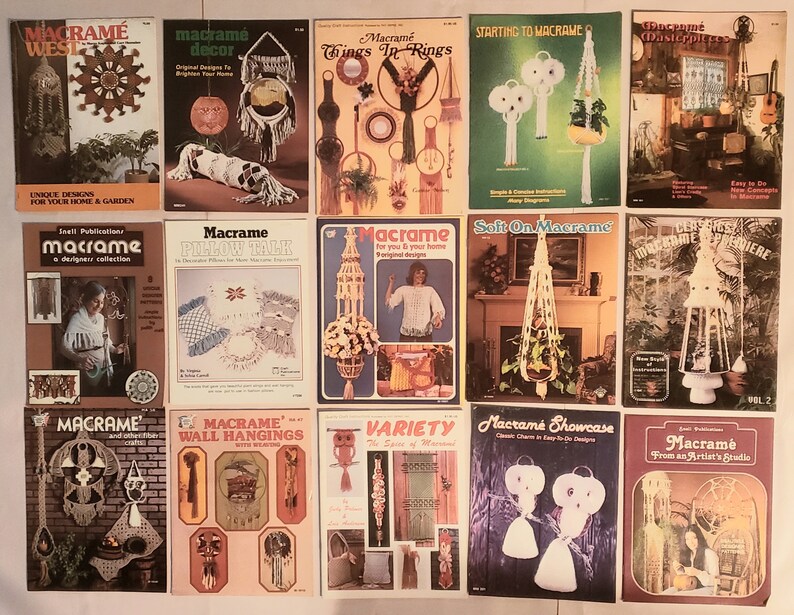 Lot #3 of 15 Macrame Vintage Instruction Project Booklets