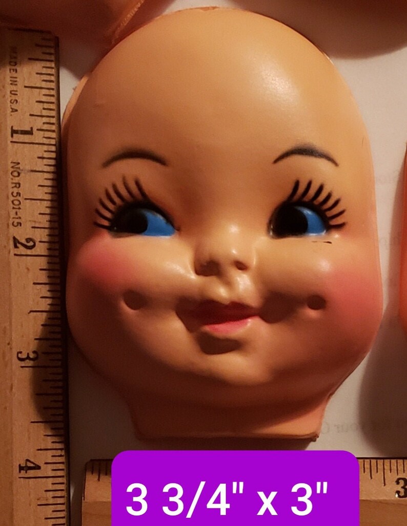 Lot of 25 Doll Faces _3 3/4_Vintage New Stock Etsy