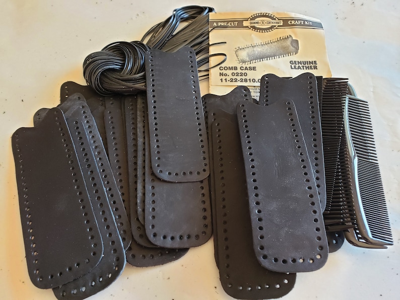 Lot 24 Leather Kit/_Children/_Adult/_Narrow Pouch/_Pen Pencil Comb Case