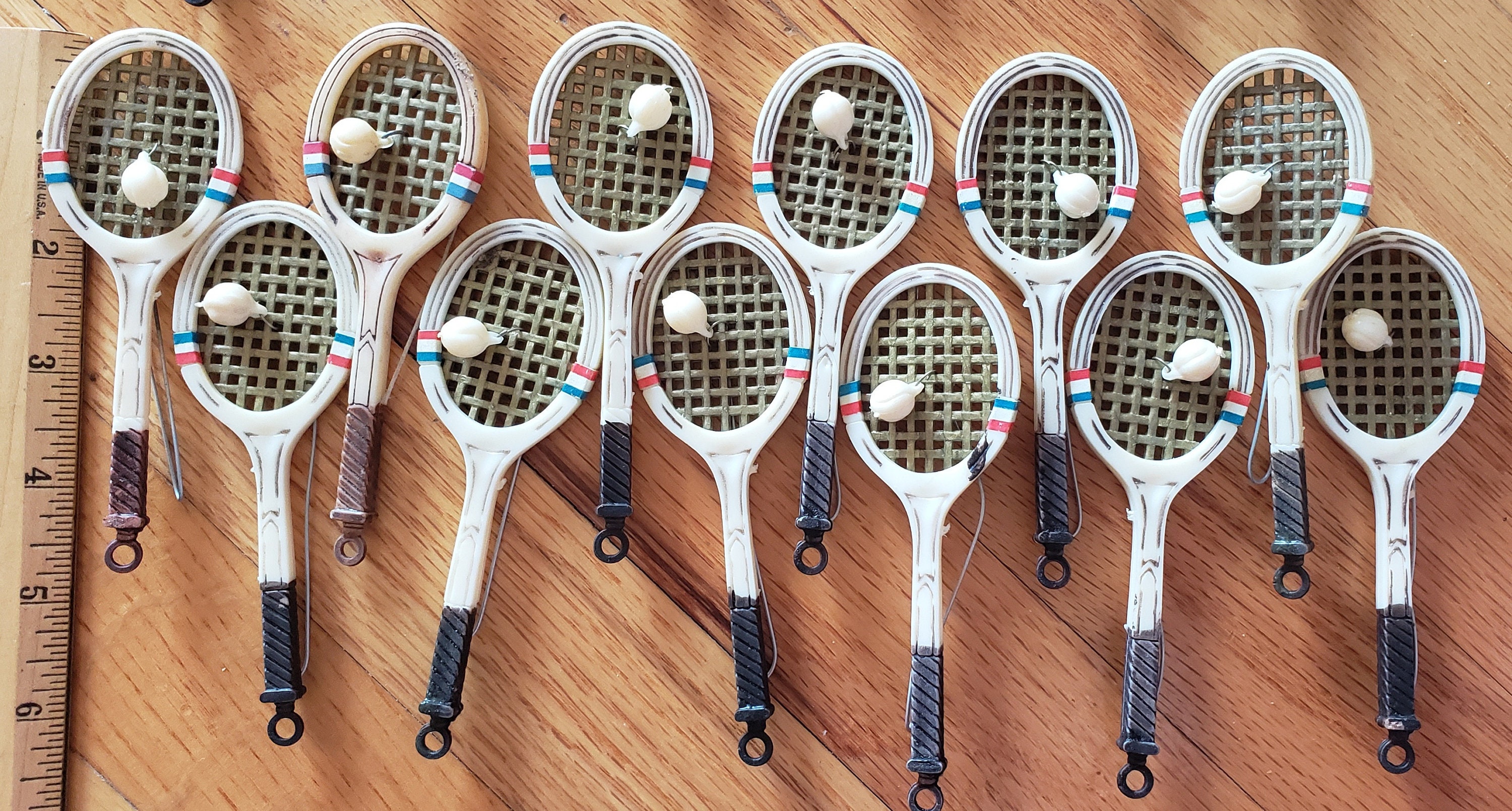 Lot 36 pc mini Tennis Racquet w Ball attached Etsy