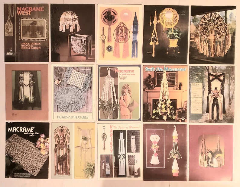 Lot #3 of 15 Macrame Vintage Instruction Project Booklets