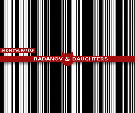 Black White Stripes Digital Paper Striped Background Gift Etsy