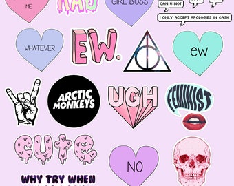 Set 125 Mockup printable Tumblr Stickers Stickers Set of Set 125 Mockup printable Tumblr Stickers Stickers Set of