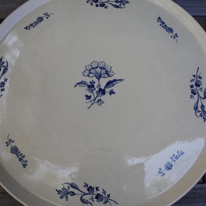BOCH Freres La Louviere Begium BLuet Cake Plate