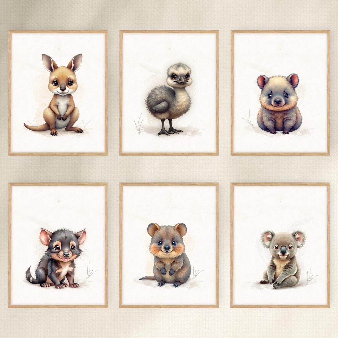 Australian Animal Nursery Print – Baby Wall Art, Neutral Nursery Decor ...