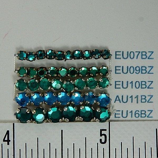 BLUE ZIRCON Rose Montees SS7 SS9 SS10 SS11 SS16 Vintage