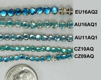Rose Montees AQUA SS9 SS10 SS11 SS16 Select Hue and Size