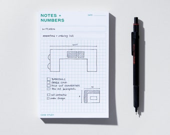 Gridded Notepad: 4x6" Minimalist Grid Notepad for Desks