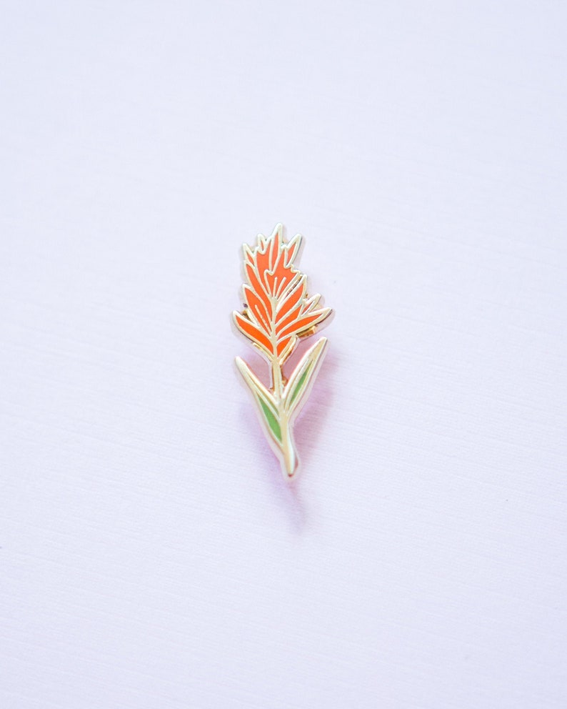 Indian Paintbrush Wildflower Enamel Pin / Flower Pin / Botanical Pin / Castilleja Flower image 3