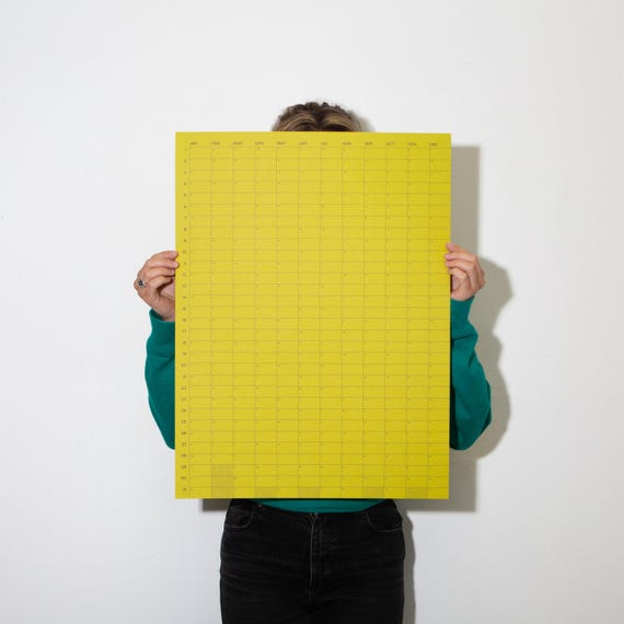 2026 Year Wall Planner: Chartreuse 18x24" Yearly Calendar