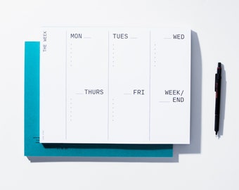 Large Weekly Desk Planner / Weekly To Do Notepad / Weekly Organizer / Minimal Stationery