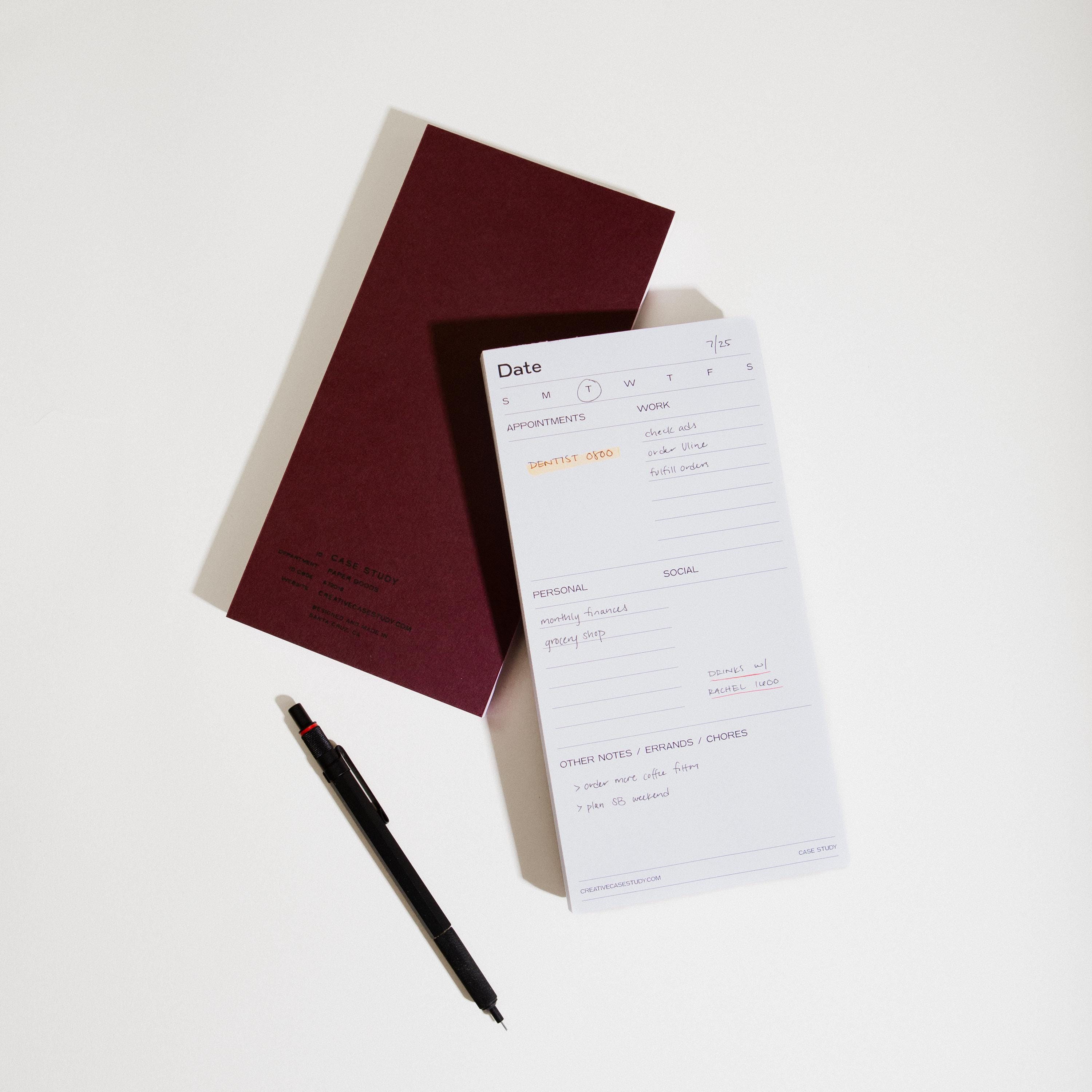 Chunky Daily Task Notepad - Grey & White | Two Tone | 100 Sheets ...