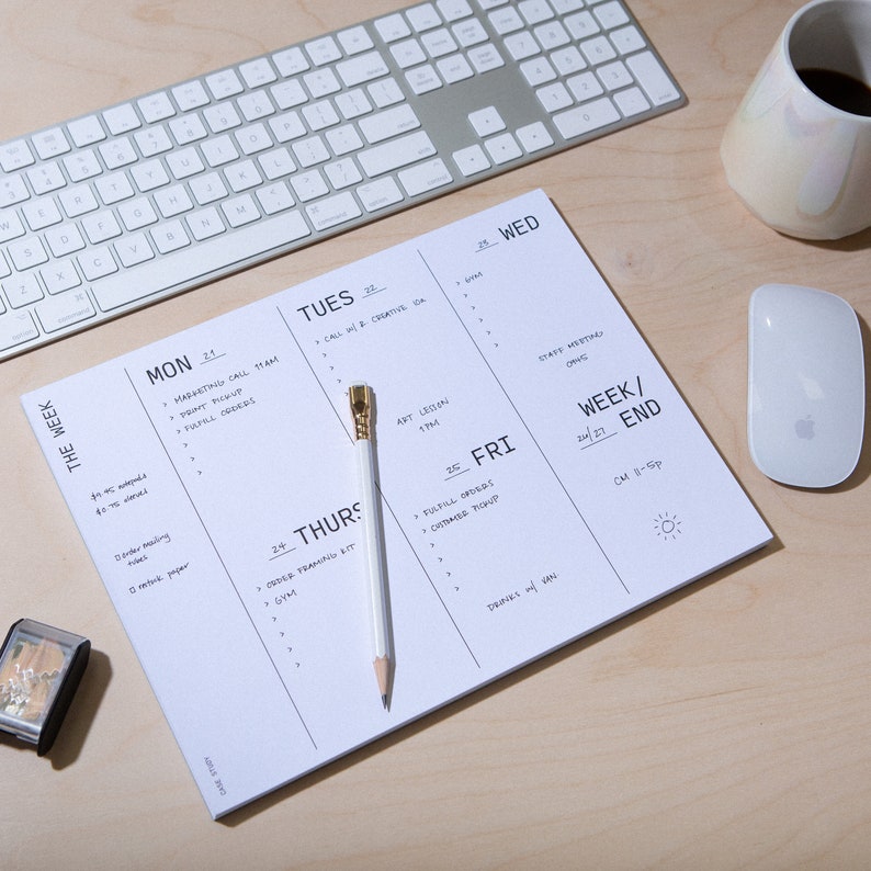 Large Weekly Desk Planner: Minimalist Weekly & Daily To-do Notepad - Etsy