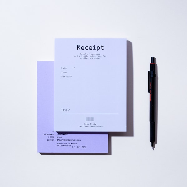 Retro Inspired Receipt Memo Pad / Finance Notepad / Retro Ephemera / Budget Planner