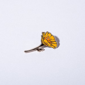 California Poppy Wildflower Enamel Pin / Botanical Pin / Plant Pin / California Enamel Pin