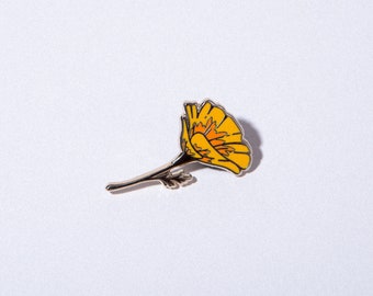 California Poppy Enamel Pin: Wildflower Pin