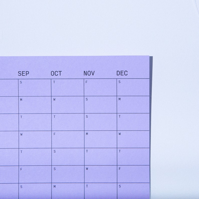 2024 Yearly Wall Planner Lavender / Yearly Organizer / 2024 Wall Calendar / 2024 Planner / Minimal Stationery / Retro Inspired Stationery image 3