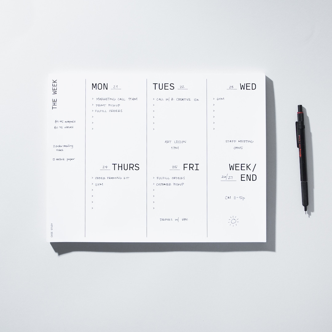 Large Weekly Desk Planner: Minimalist Weekly & Daily To-do Notepad - Etsy