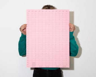 2026 Yearly Wall Planner: Pink 18x24" Yearly Calendar