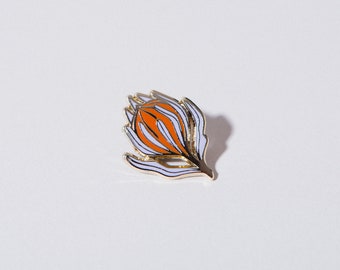 Protea Flower Enamel Pin: Botanical Plant Lover Gift