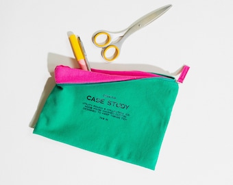 Washed Cotton Zipper Go Pouch – Travel Bag for Cosmetics, Stationery, Pens, Cables & Daily Essentials