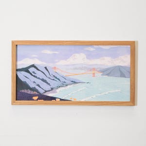 San Francisco Golden Gate Bridge Art Print // Bay Area Art Print // Marin Headlands // San Francisco Painting // Golden Gate Bridge Painting
