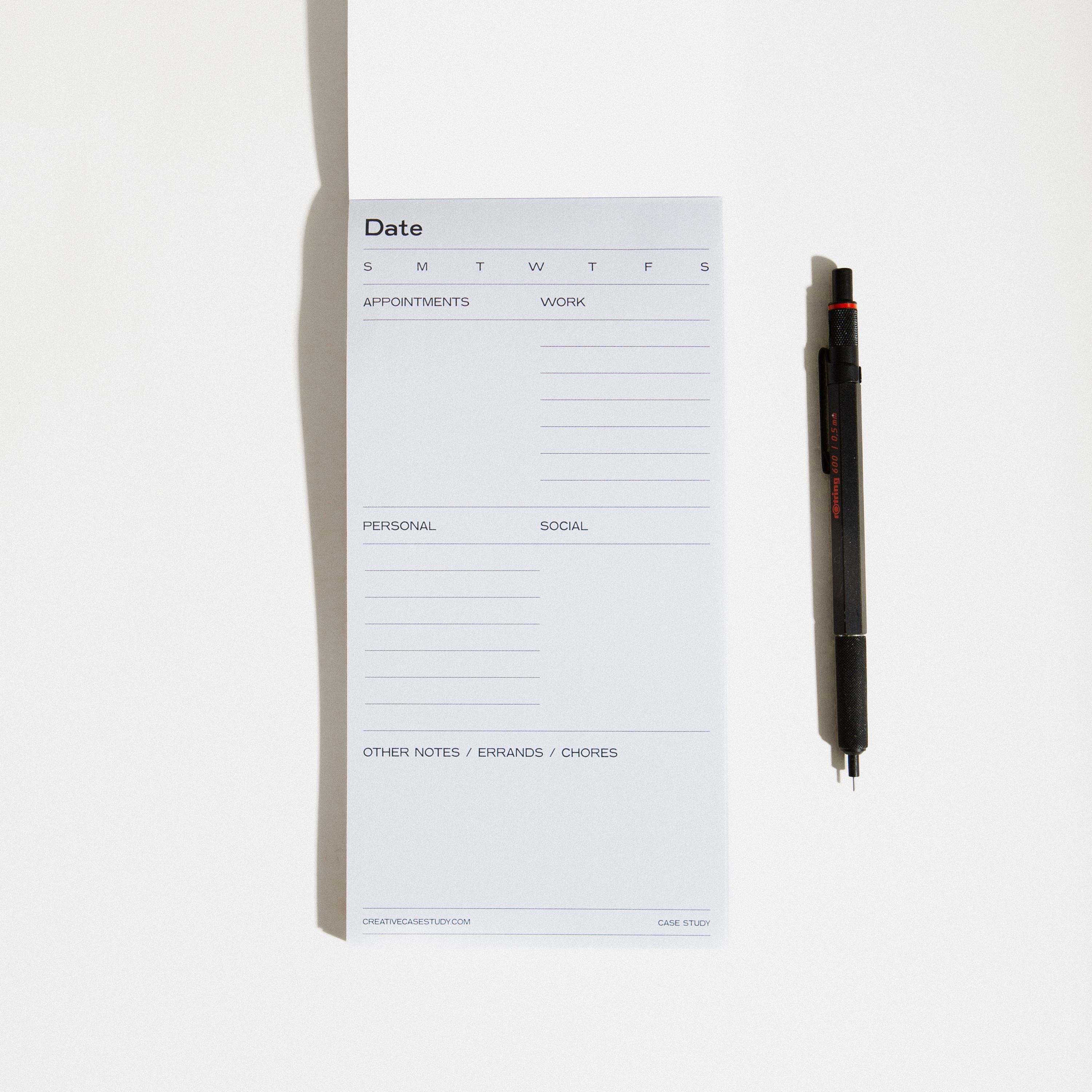 Chunky Daily Task Notepad - Grey & White | Two Tone | 100 Sheets ...