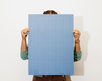 Open Dated 365 Day Wall Calendar | Denim | Minimalist Year Planner Calendar