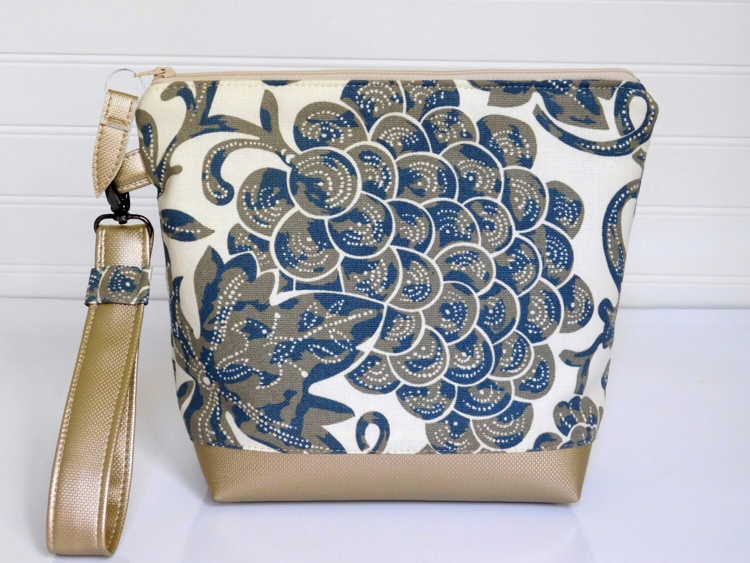 large navy blue clutch bag