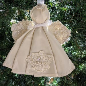 Ornaments from Wedding Dress, Wedding Ornaments heirloom, Angels Ornaments from Dress, Repurpose Wedding Dress, Ornament Gift for Family. image 13