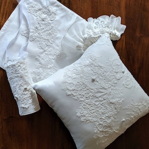 Wedding Flower Wrap, Bouquet Wraps from Wedding Gown, Ring Pillows from Dress, Wedding Garters, Handkerchief for Brides Purse Clutch Bag image 3