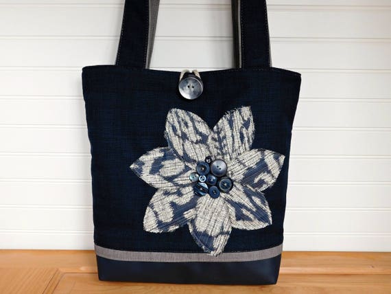 navy large handbag