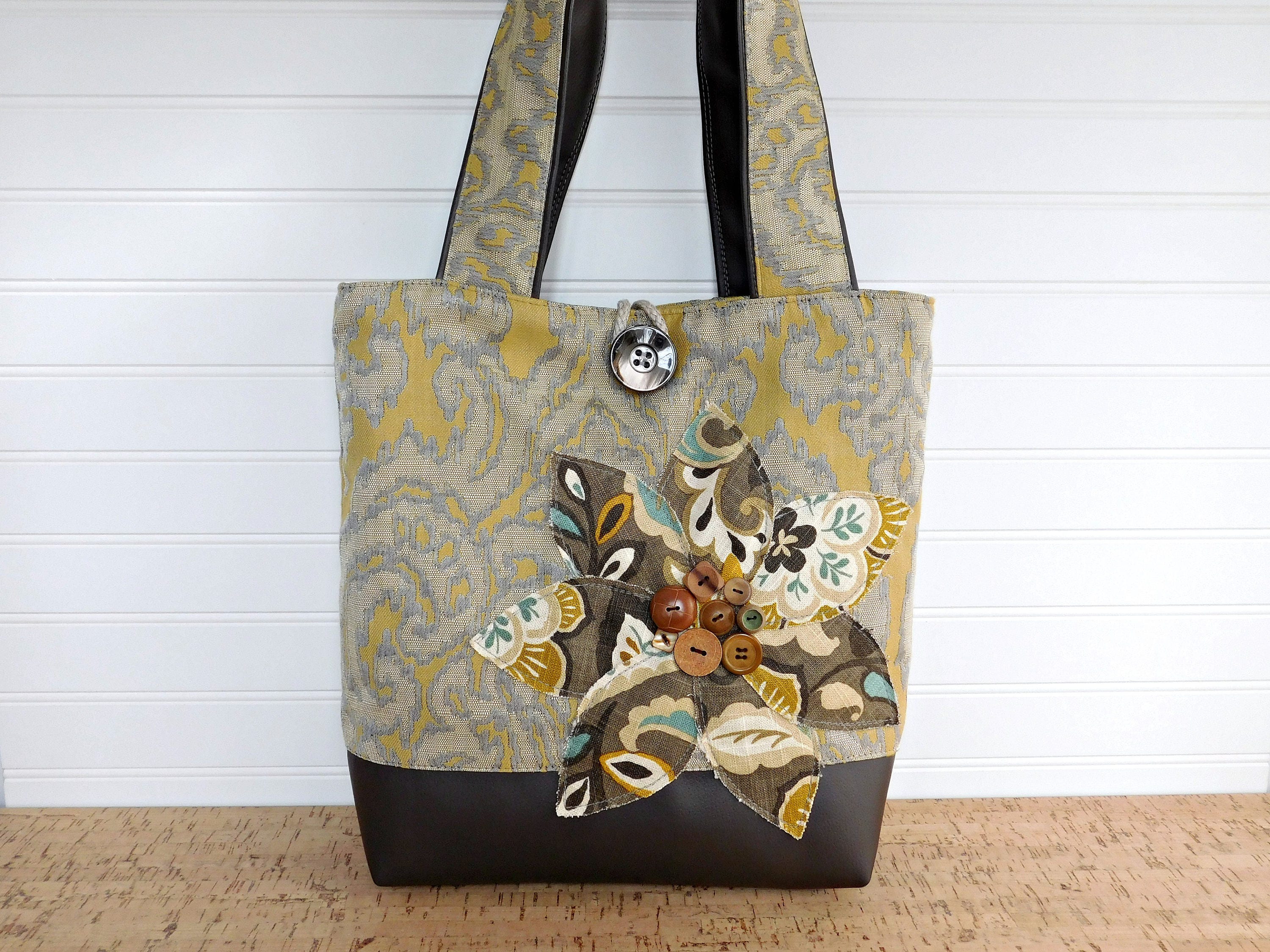 Yellow Handbag for Women Floral Handbag Top Handle Tote Bag | Etsy