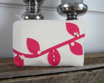 Pink Wedding Purse, Pink Clutch Bag, Ivory Clutch Bag, Brides Makeup Bag, Pink Evening Bag Pink Bridal Purse, Bridal Clutch Bag Ivory Purse