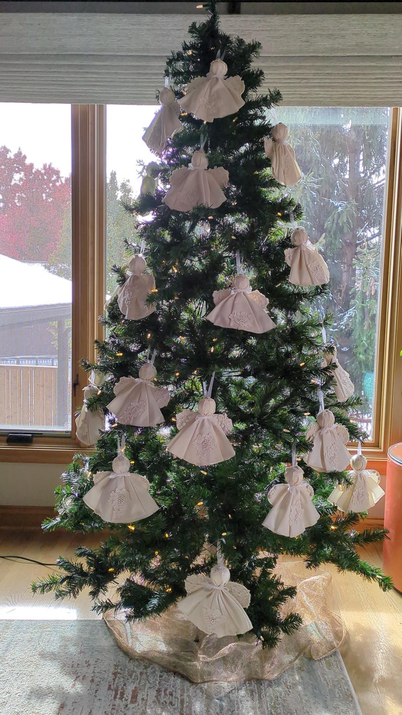 Ornaments from Wedding Dress, Wedding Ornaments heirloom, Angels Ornaments from Dress, Repurpose Wedding Dress, Ornament Gift for Family. image 11
