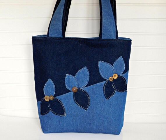 blue tote purse